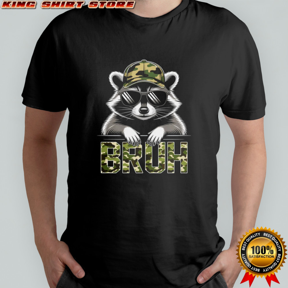Bruh Raccoon Trash Racoon Camo Hat Youth Teens Kids Lover shirt