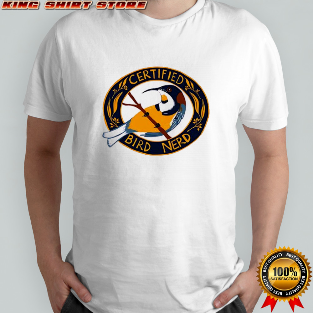 Certified Bird Nerd logo shirt