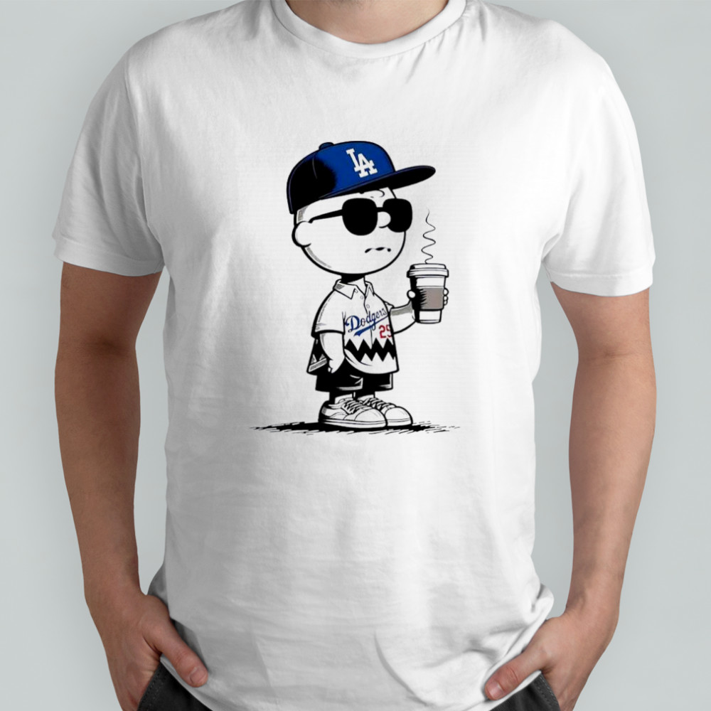 Charlie Brown Los Angeles Dodgers Cofflee T-Shirt