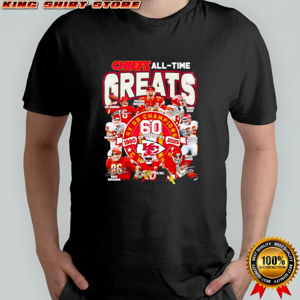 Chiefs all-time greats 1960 2025 signatures shirt
