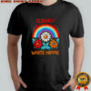 Elderly White Hippie Rainbow flower shirt