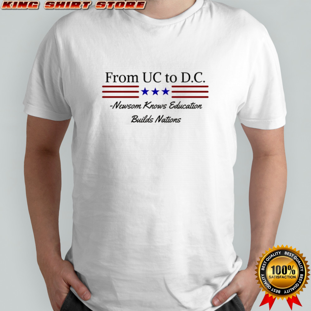 From UC to D.C Gavin Newsom education Builds Nations funny political shirt