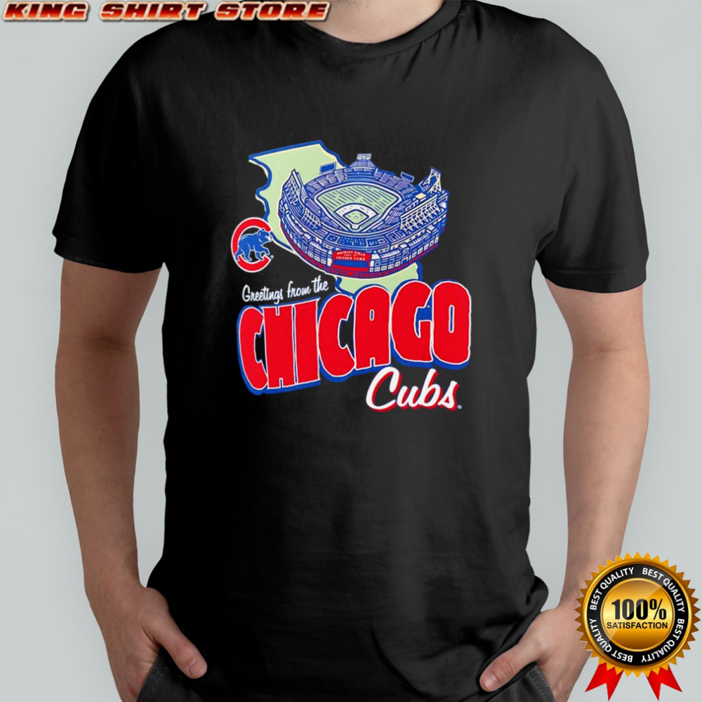 Greetings from the Chicago Cubs royal sadium graphic shirt