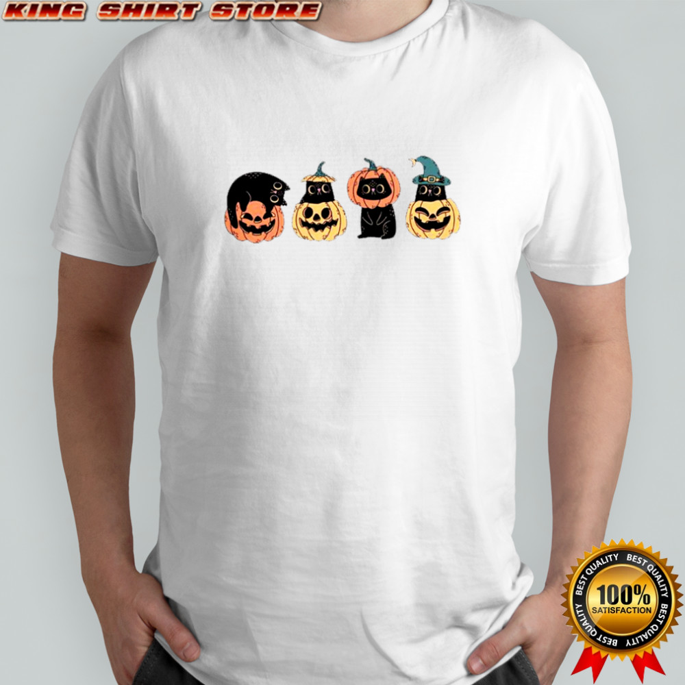 Halloween Cat & Pumpkin T-Shirt