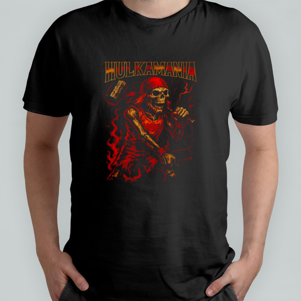 Hulkamania skeleton graphic shirt