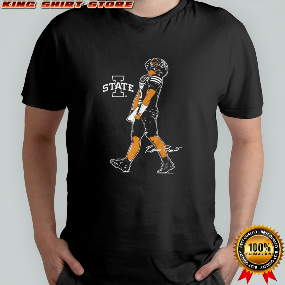 Iowa State football Rocco Becht superstar pose cartoon shirt