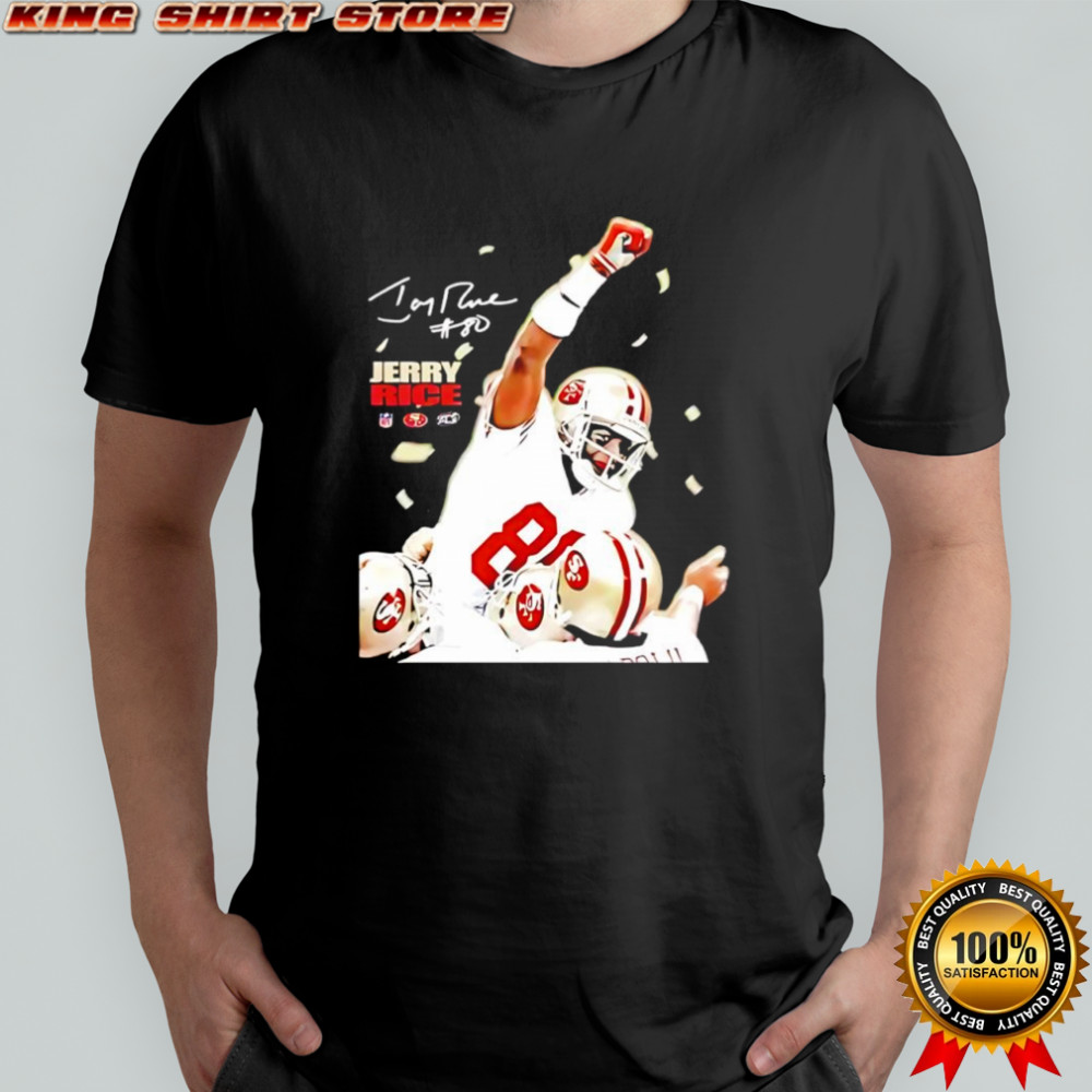 Jerry Rice NFL superstar pose signature shirt