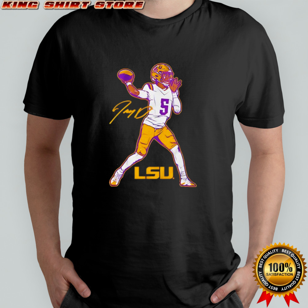 LSU Tigers football Jayden Daniels superstar pose signature shirt