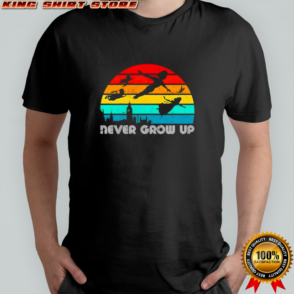 Never grow up Peter Pan silhouette vintage shirt