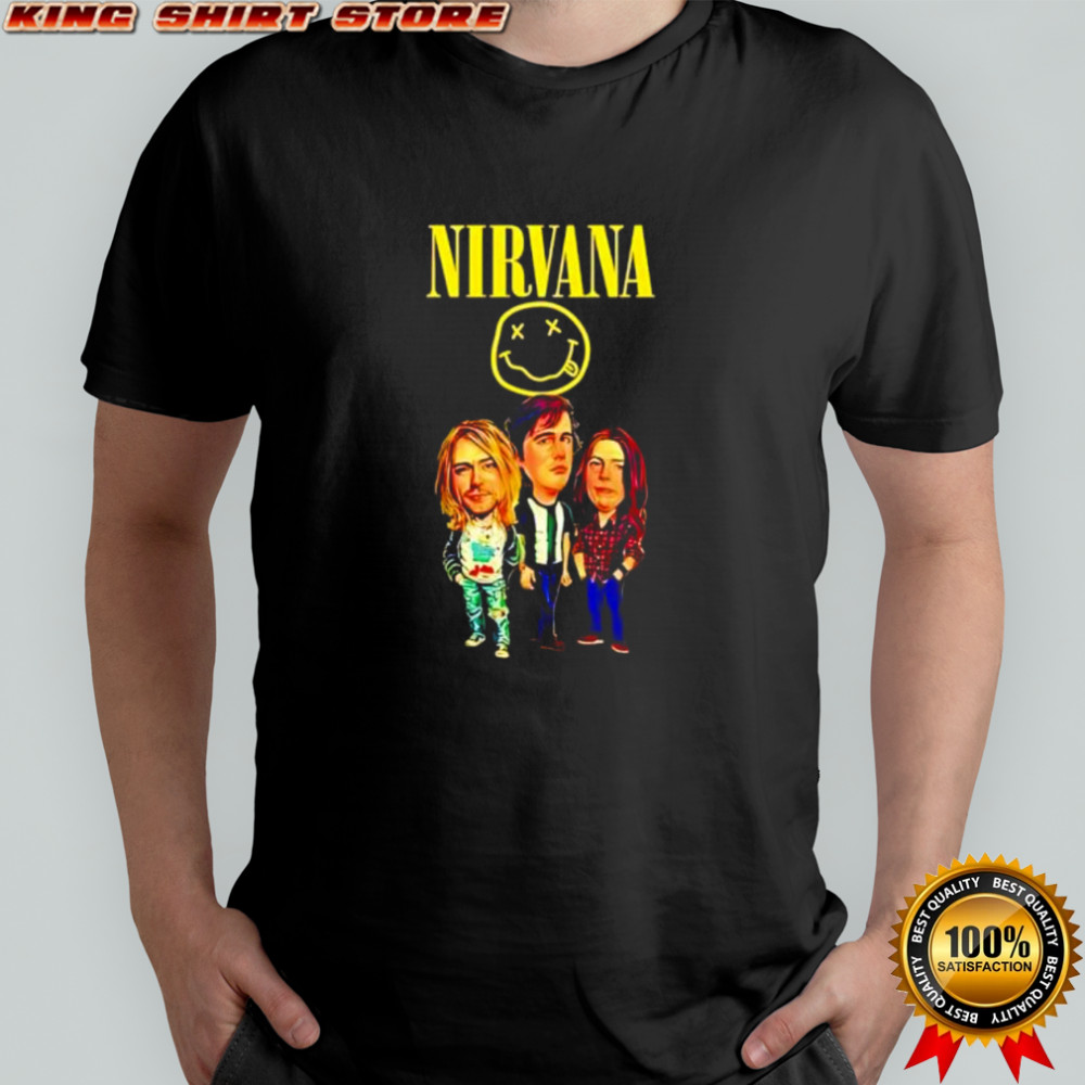 Nirvana Kurt Cobain Black cartoon shirt