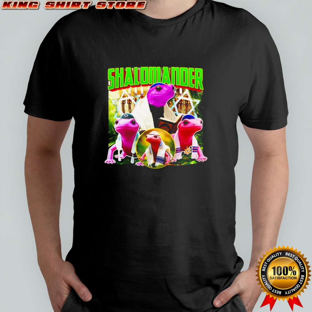 Pink Shalomande Jewish salamander shirt