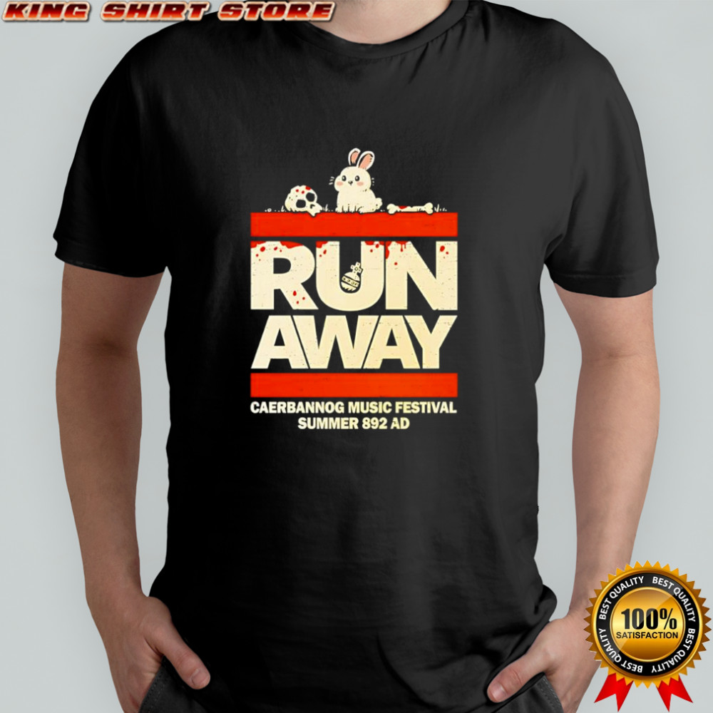Run away rabbit of Caerbannog music festival summer 892ad cartoon shirt