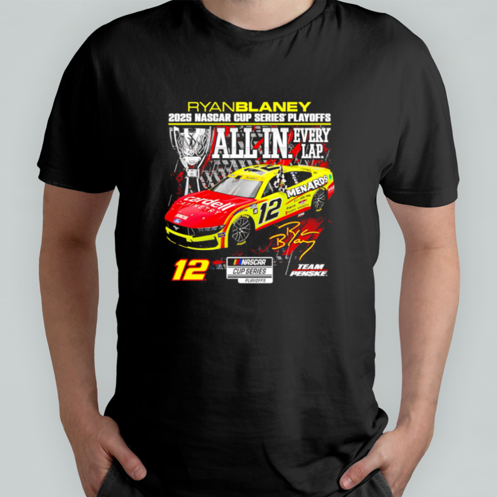 Ryan Blaney Checkered Flag Sports 2025 NASCAR Cup Series Playoffs Menards shirt
