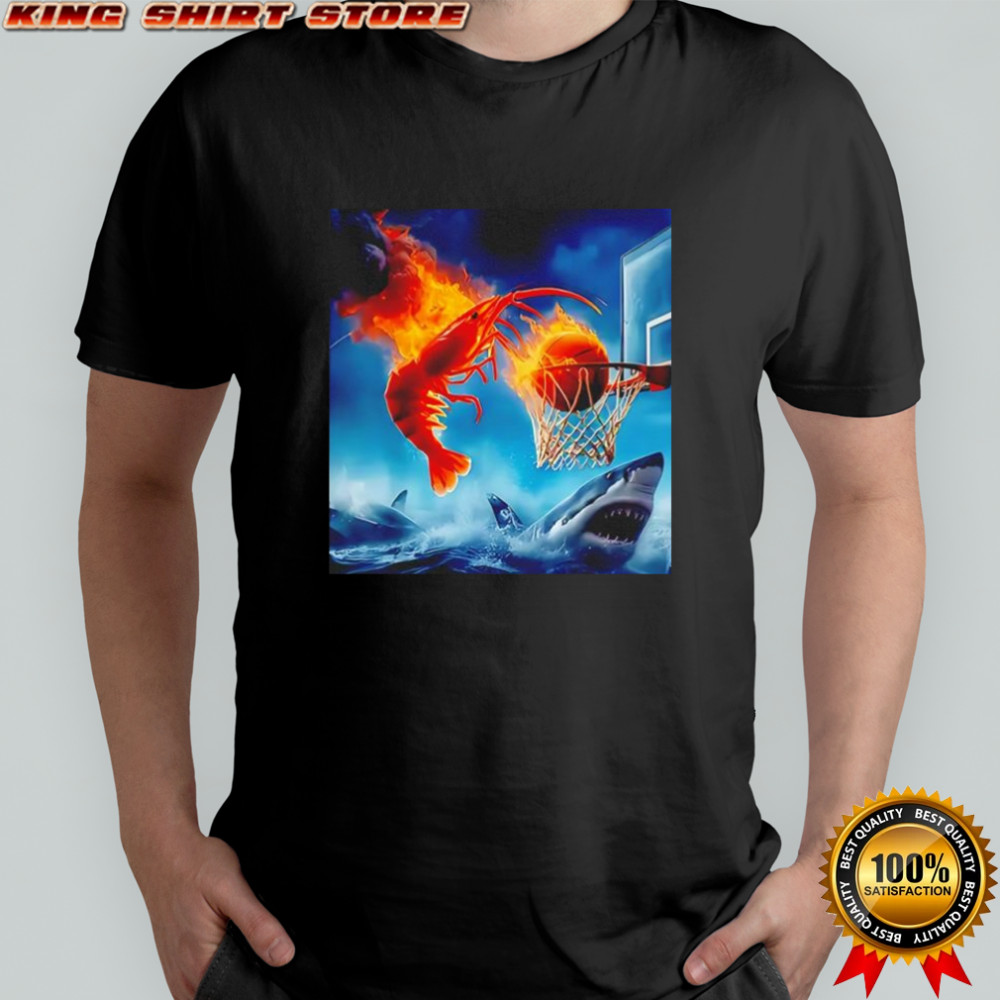 Shrimp Dunk Basketball Shark shirt