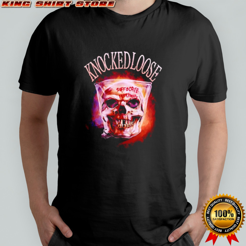 Skull in plastic bag horror graphic music lover shirt
