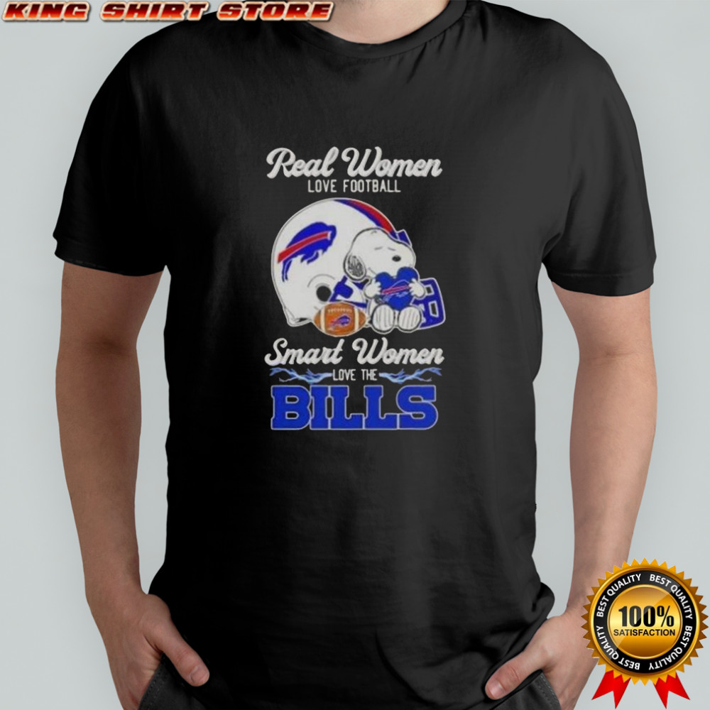 Snoopy Real Women Love Football Smart Women Love The Buffalo Bills T-Shirt