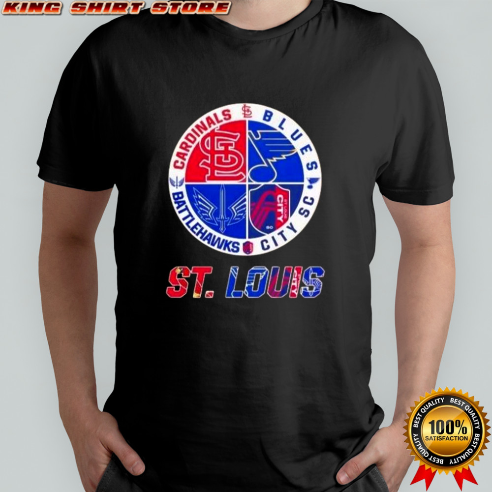 St. Louis Sports Cardinals Blues City SC Battlehawks Logo T-Shirt