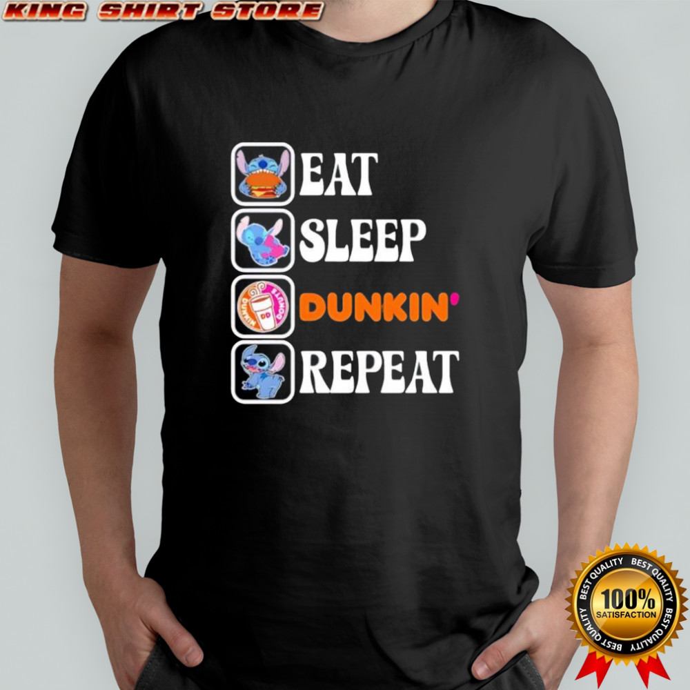 Stitch Eat Sleep Dunkin’ Repeat shirt