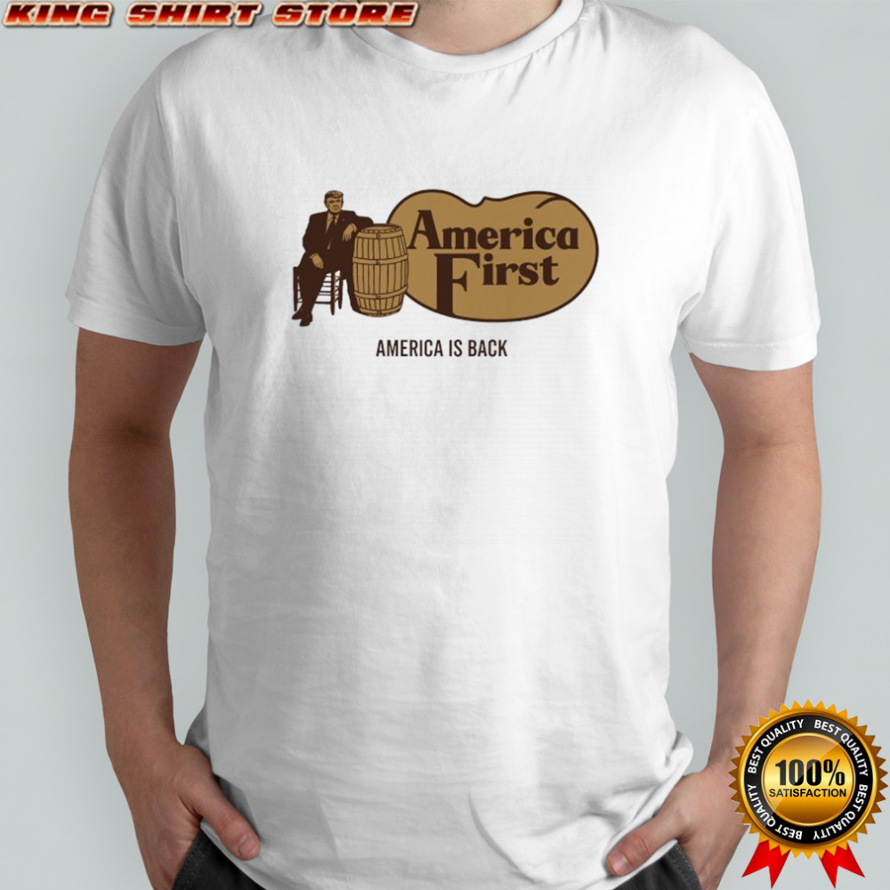 Trump X Cracker Barrel America First America is back logo shirt