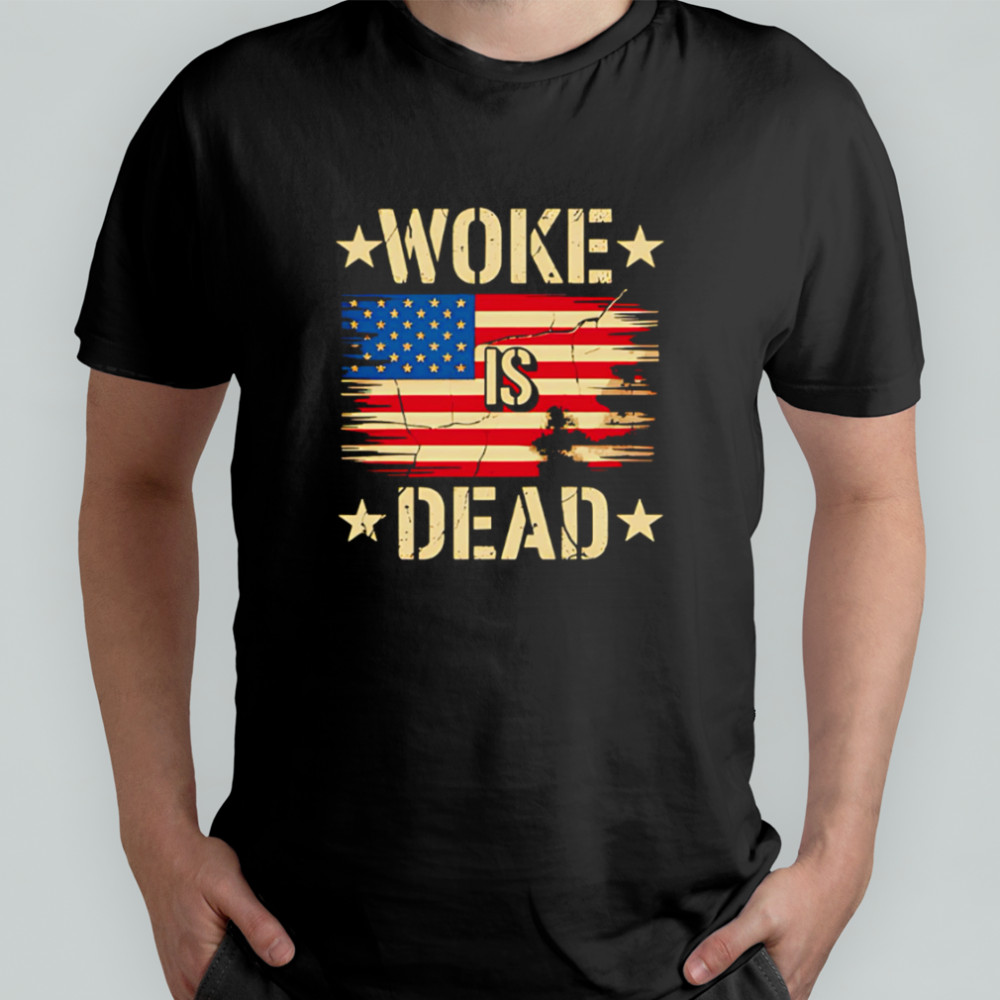 Woke Is Dead American Flag retro shirt