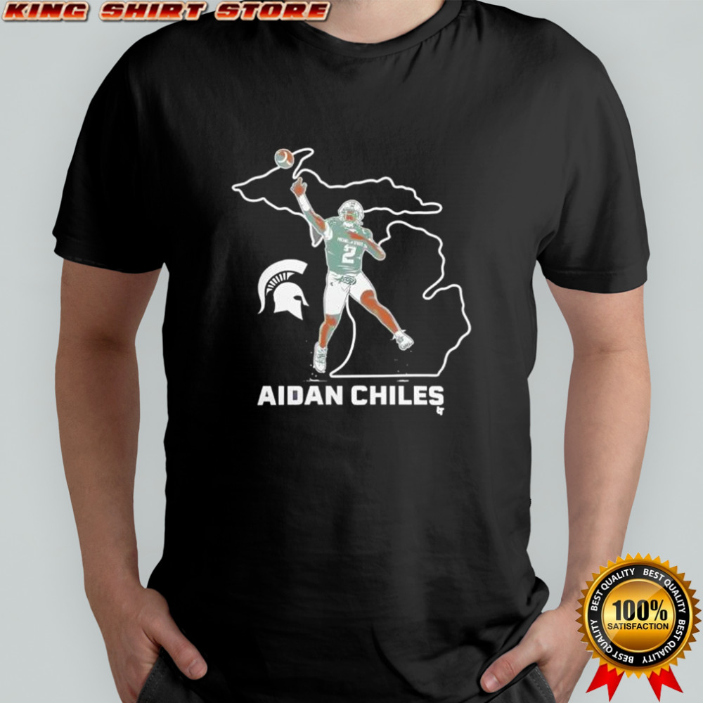 Aidan Chiles Michigan State Spartans Map Design Football shirt