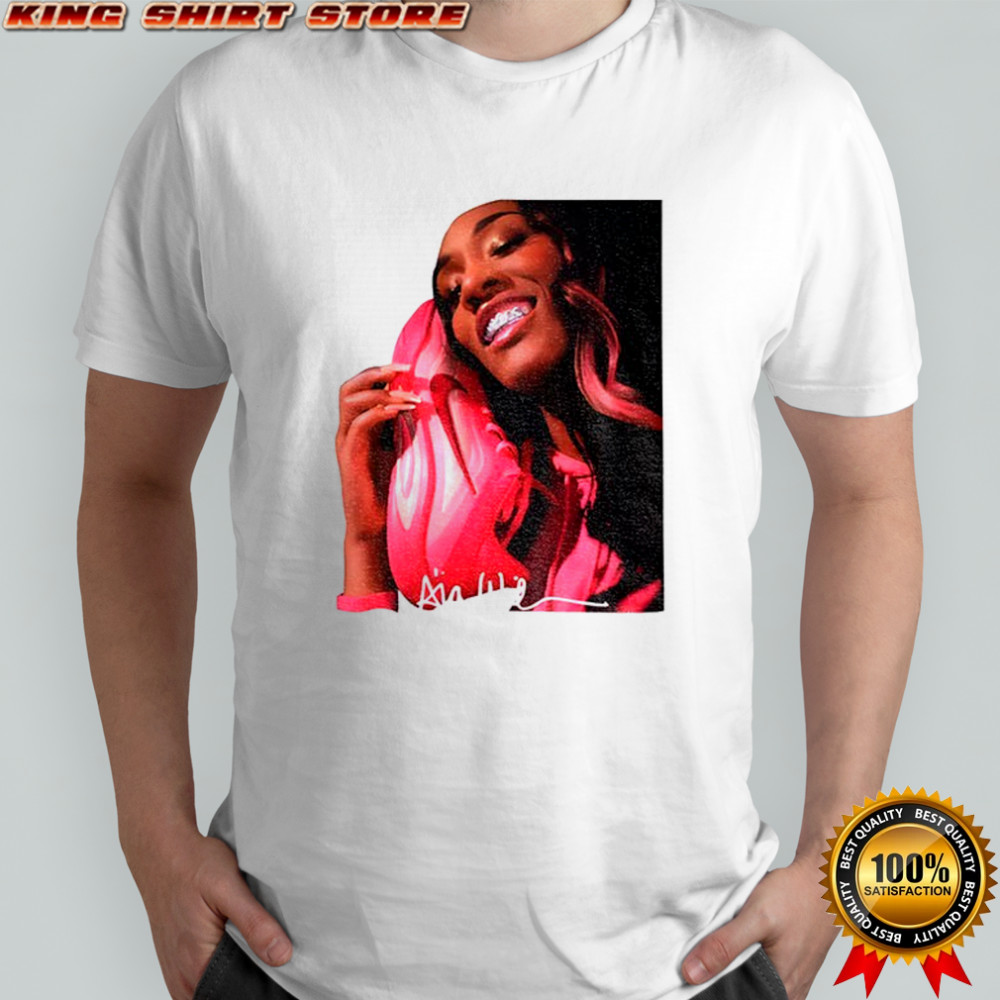 A’ja 22 Wilson pink hair shirt
