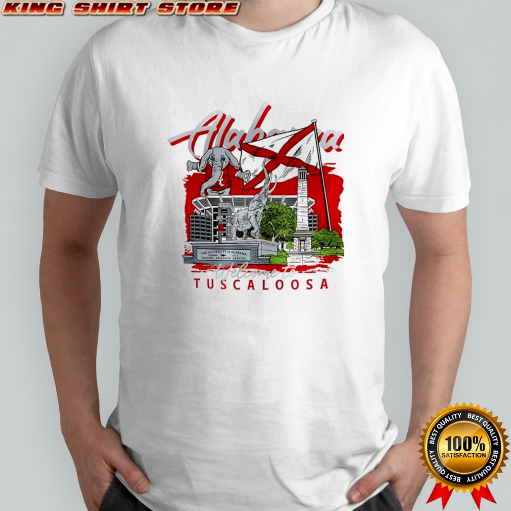 Alabama Crimson football welcome to Tuscaloosa hand drawn campus masot shirt