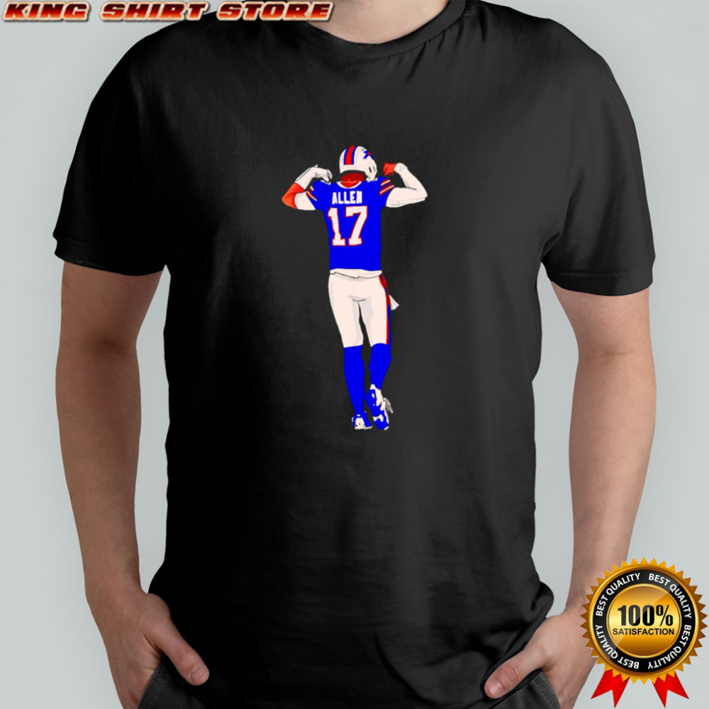 Allen 17 Buffalo Bills football player back view illustration shirt