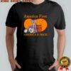 America First America Is Back Skeleton Patriot Sitting shirt