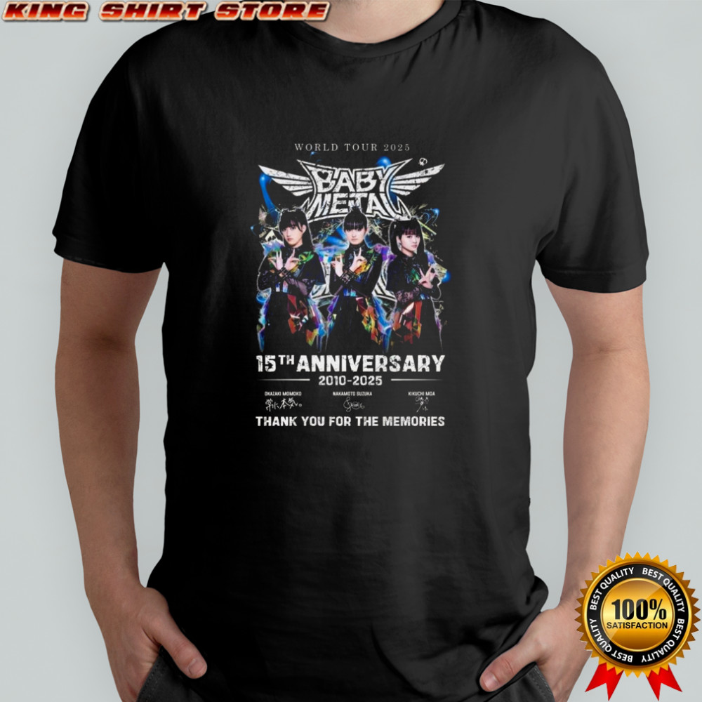 Baby Metal 15th Anniversary Thank You For The Memories 1910-2025 Signatures Shirt