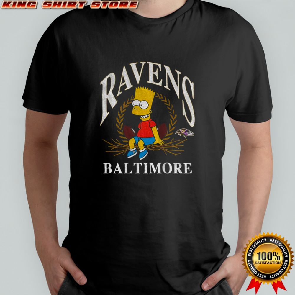 Bart x Baltimore Ravens Football NFL 2025 cartoon shirt