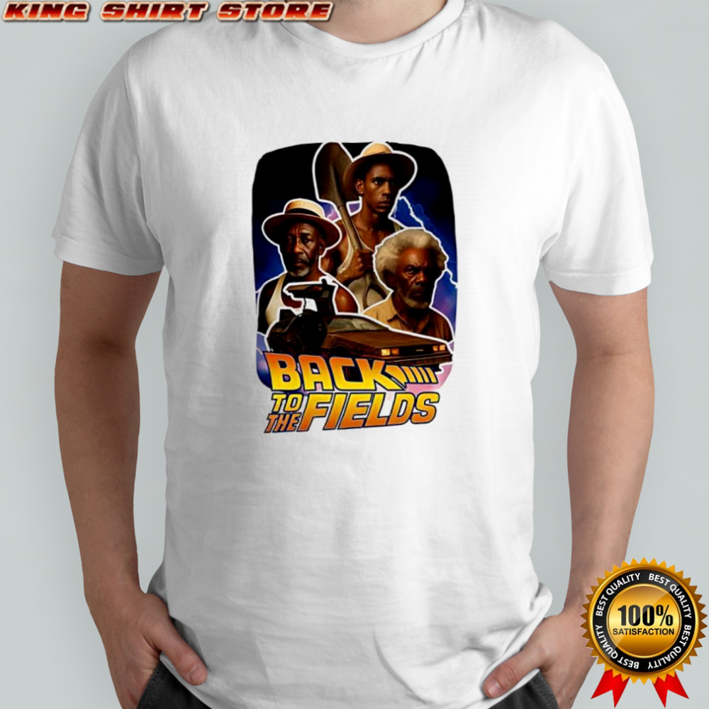 Black to the fields lighting retro graphic shirt