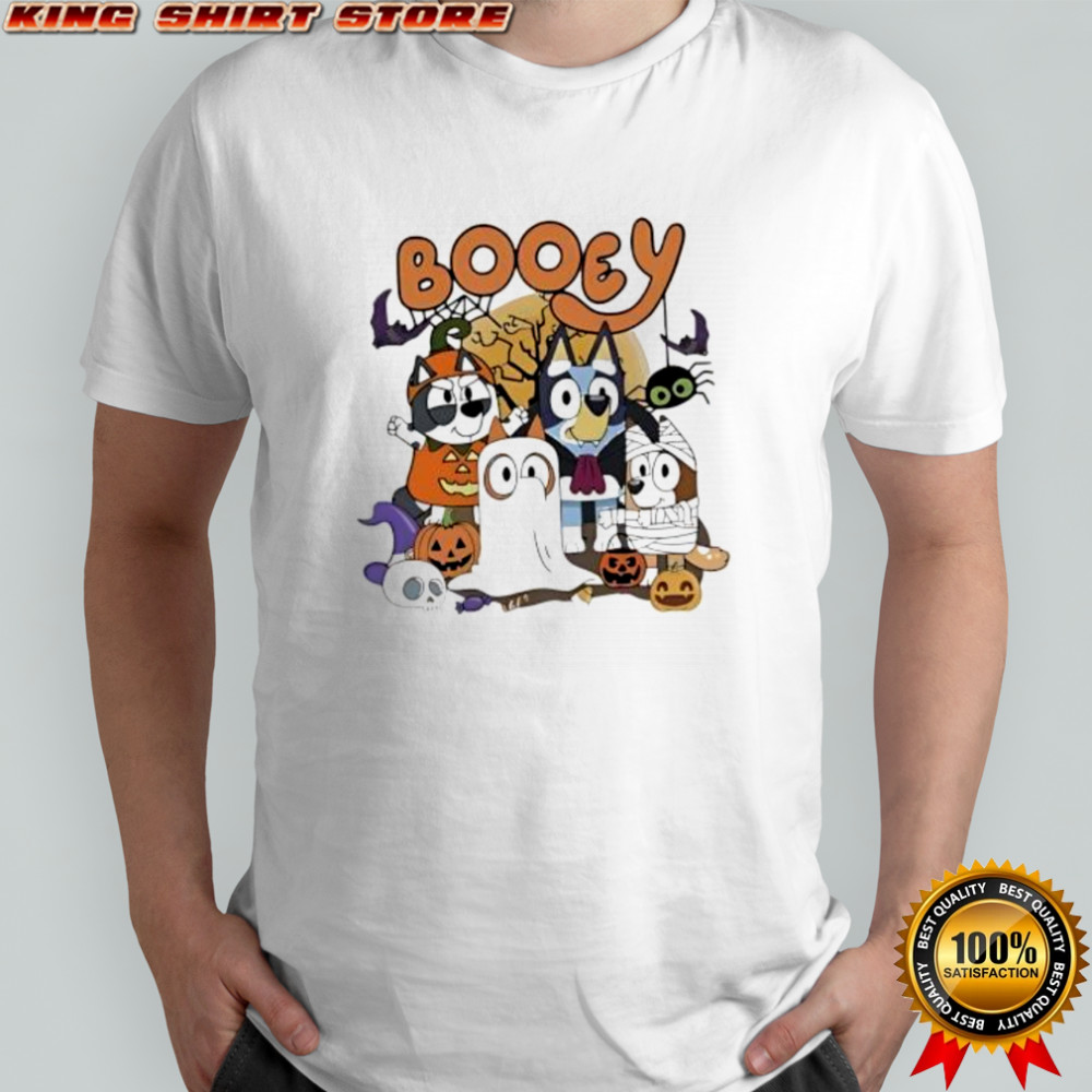 Booey bluey halloween witchy bats spooky cartoon shirt