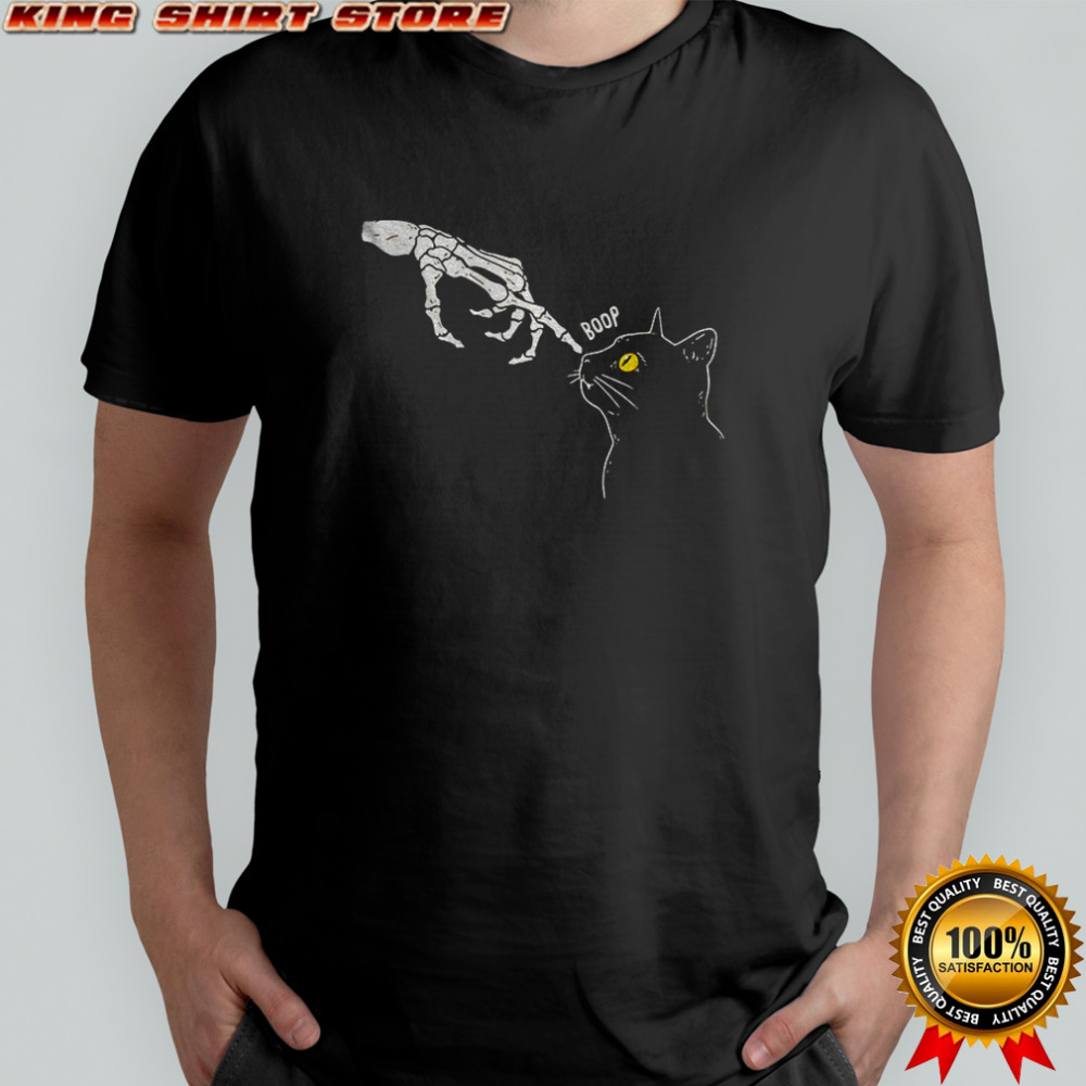 Boop skeleton and black cat Halloween shirt