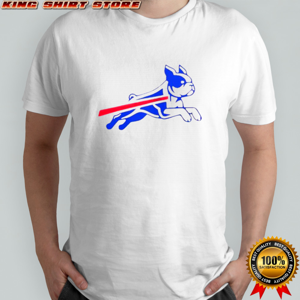 Boston Terrier Buffalo Bills Football Parody Logo T-Shirt