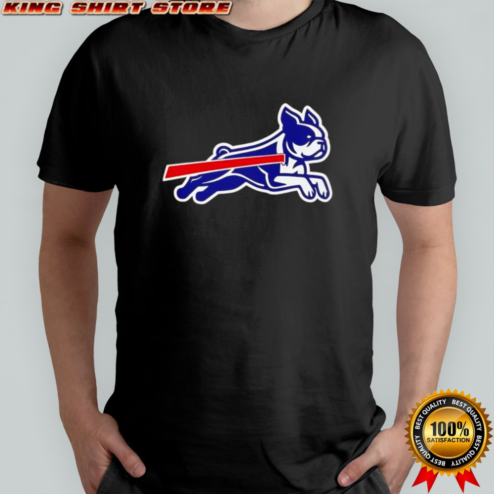 Boston Terrier Buffalo Bills football retro style shirt