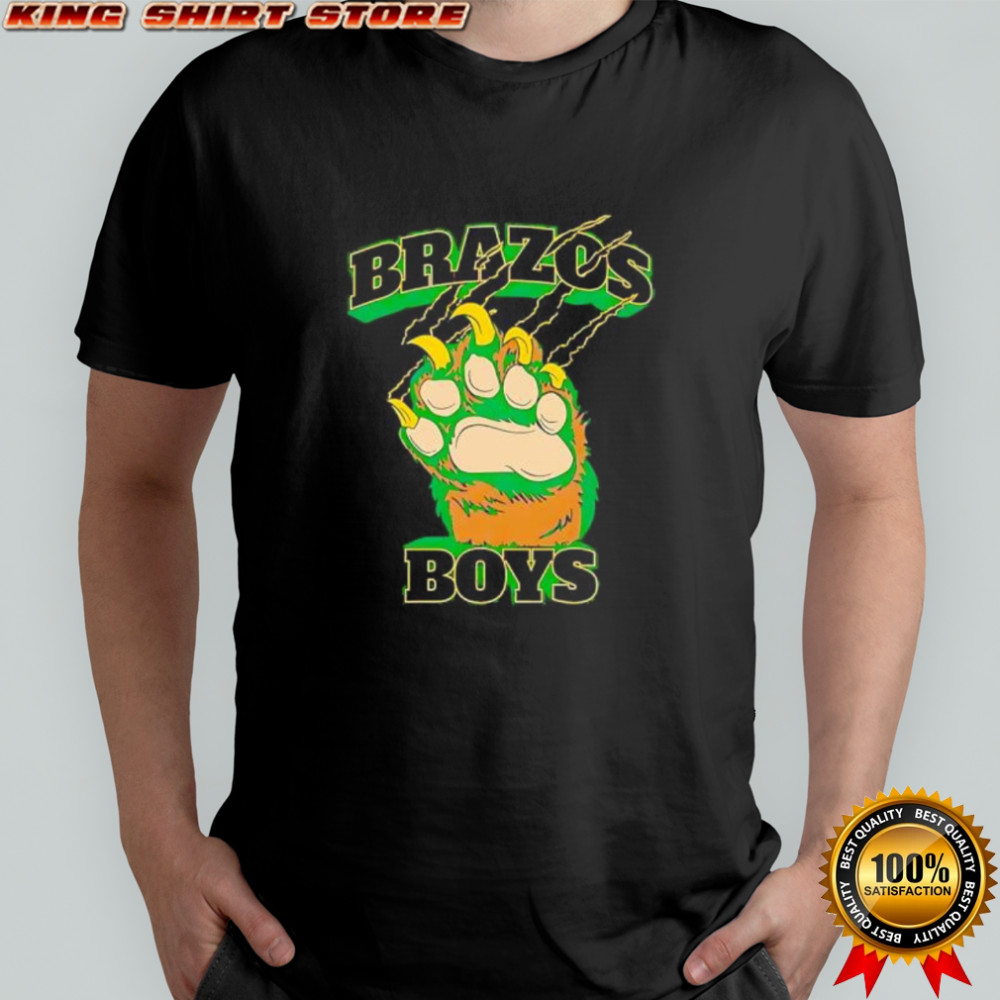 Brazos Boys big claw scratching text distressed shirt