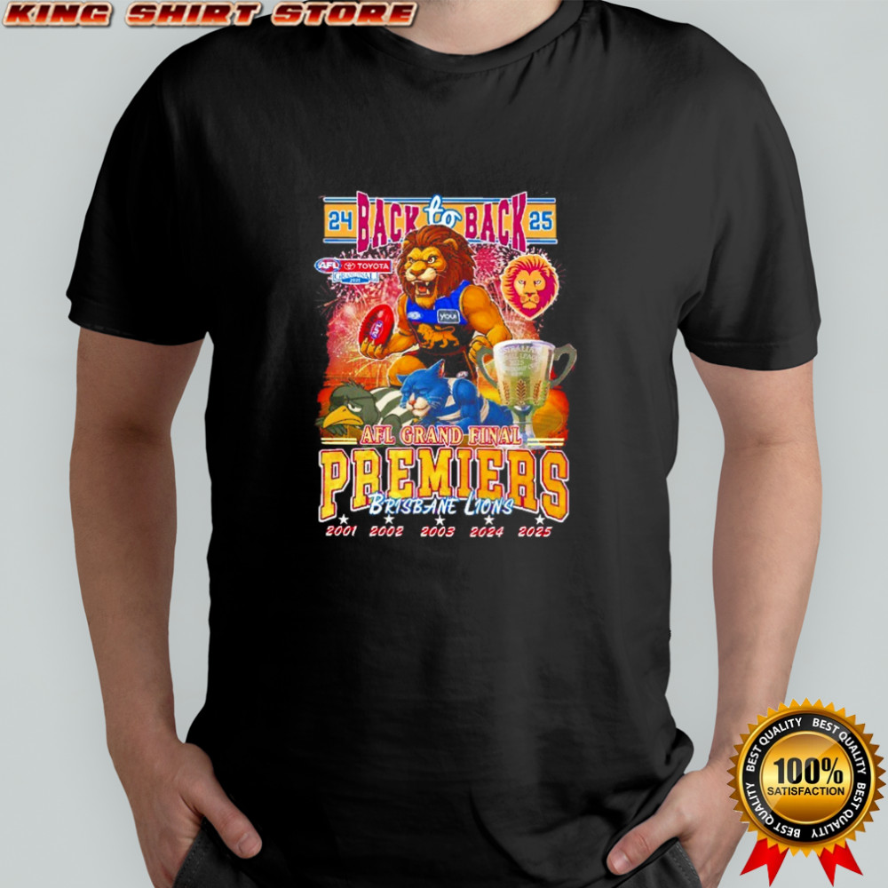 Brisbane Lions back to back 24 25 AFL Grand final premiers shirt