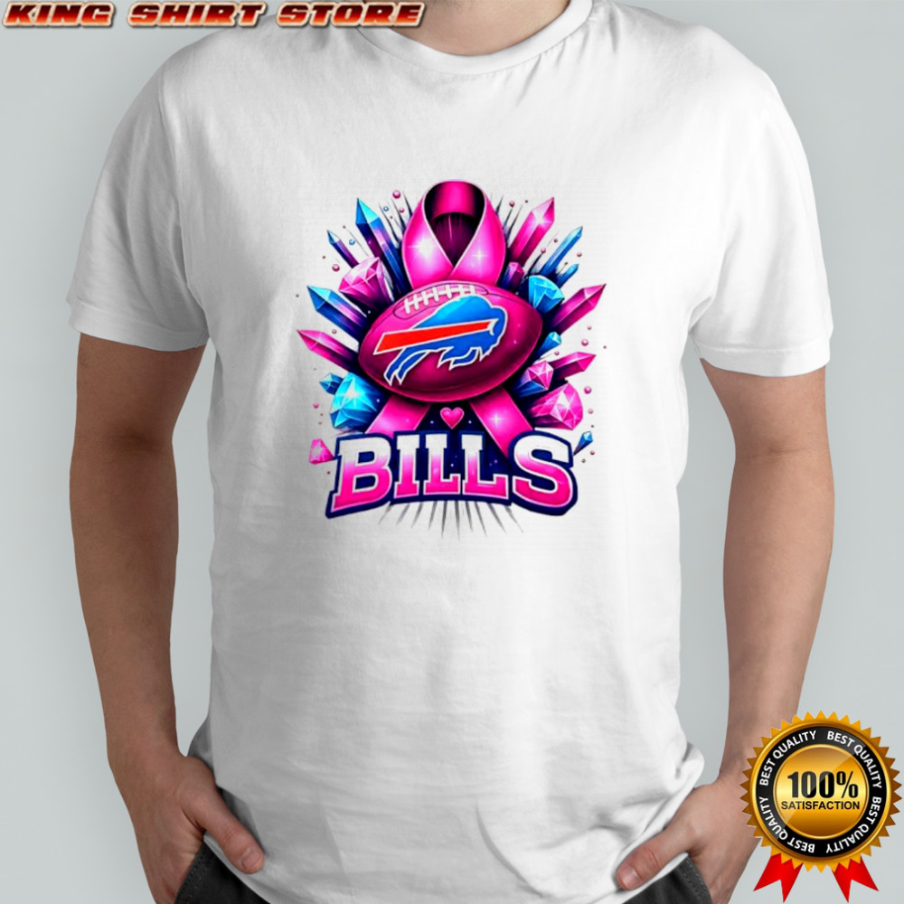 Buffalo Bills NFL Fight like a Bills football pink ribbon gemstone shirt