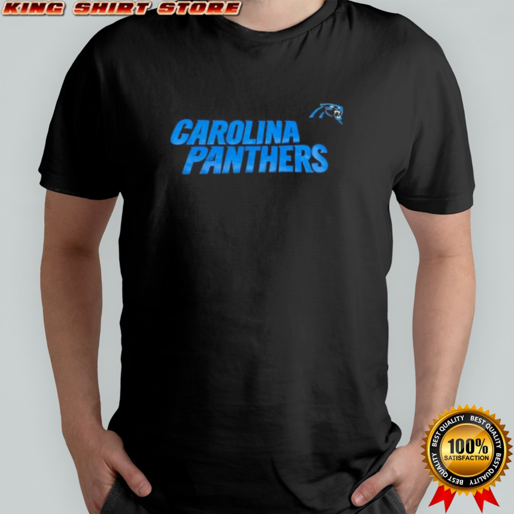 Carolina Panthers big logo blue font shirt