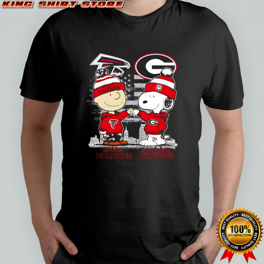 Charlie Brown and Snoopy x Atlanta Falcons Georgia Bulldogs logo shirt