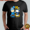 Charlie Brown and Snoopy x Detroit Lions Michigan Wolverines logo shirt