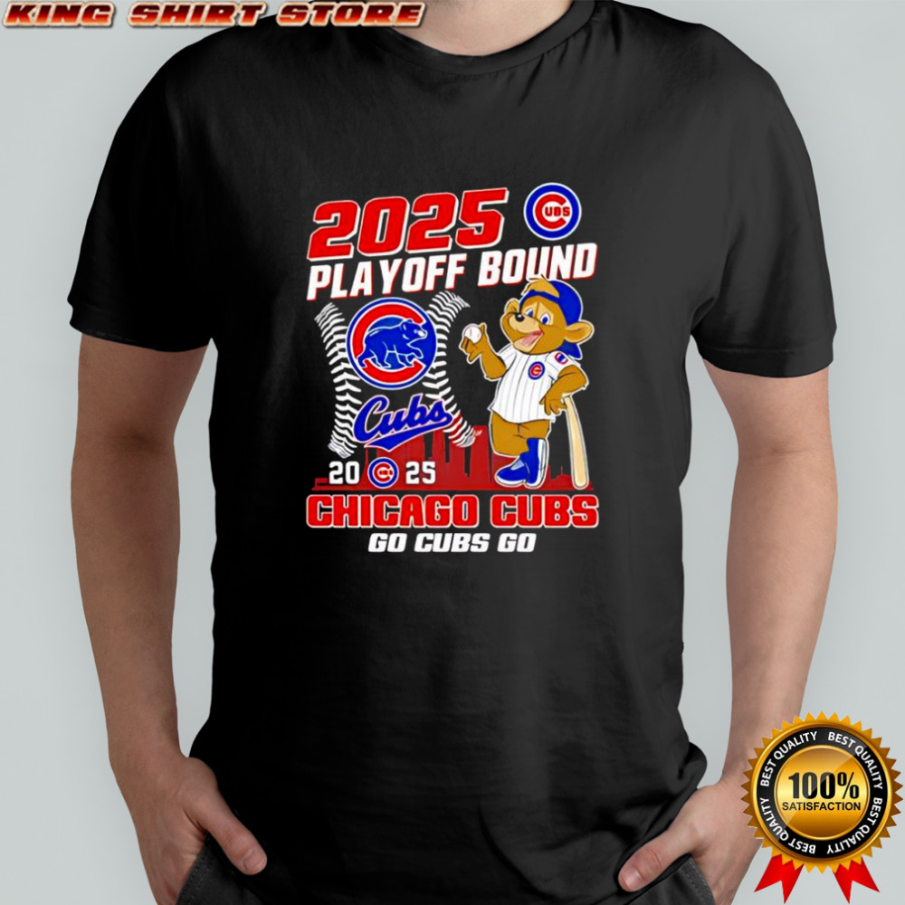 Chicago Cubs logo & mascot 2025 playoff bound go Cubs go shirt