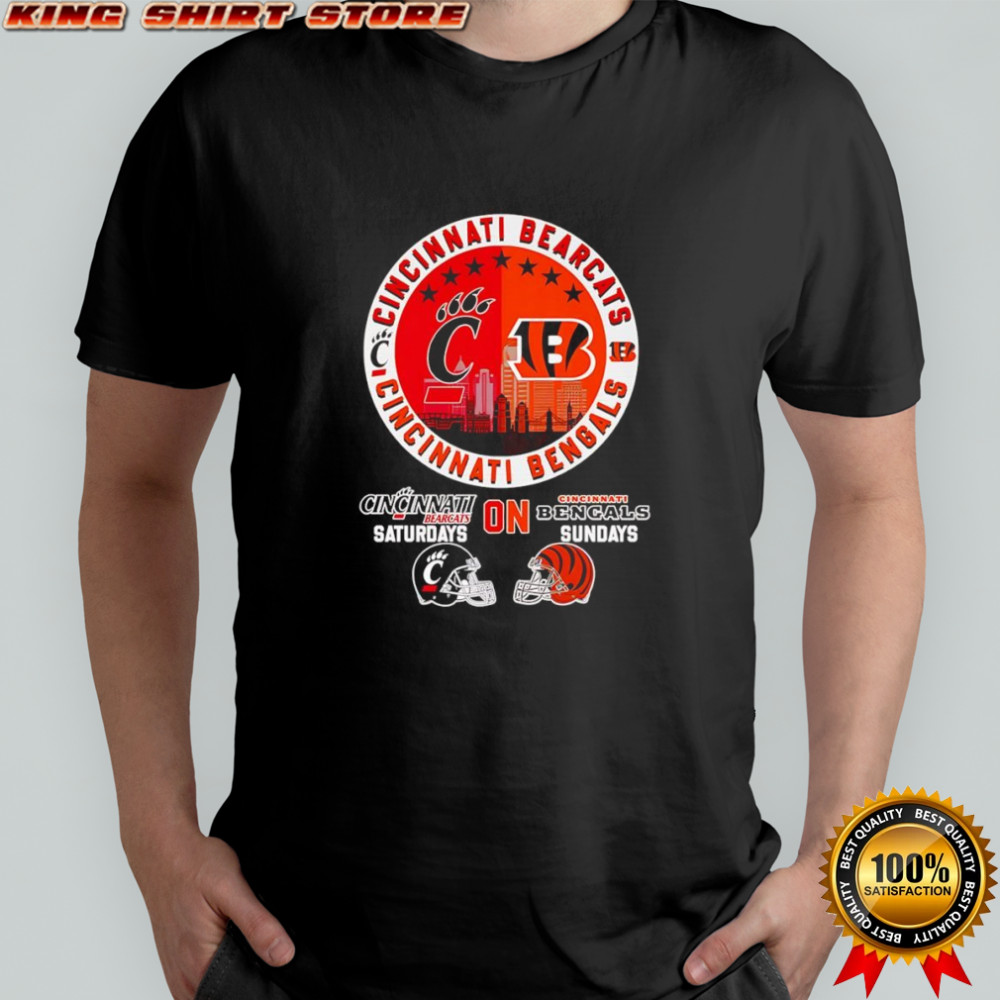 Cincinnati Bearcats on Saturdays Bengals on Sundays skyline shirt Cincinnati Bearcats on Saturdays Bengals on Sundays skyline shirt