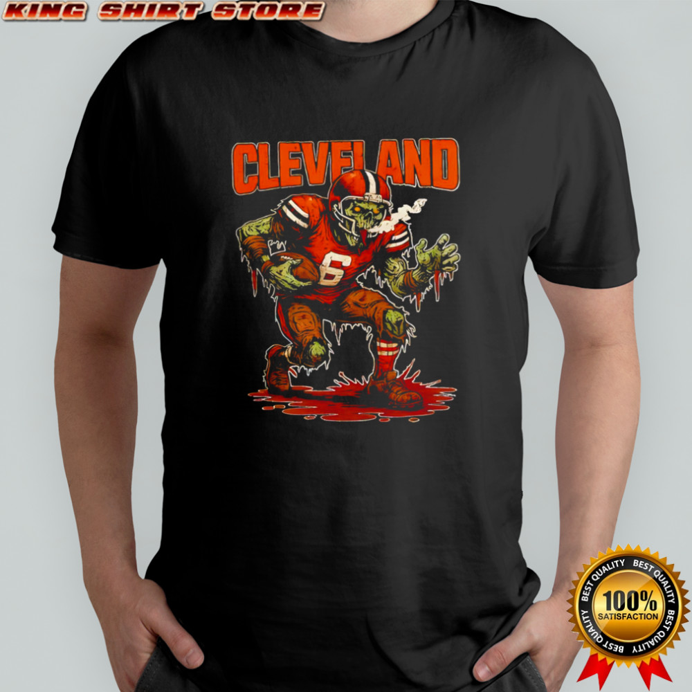 Cleveland Browns football zombie mascot player shirt