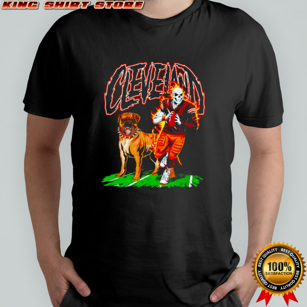 Cleveland Browns Skeleton Football Player and Dog shirt