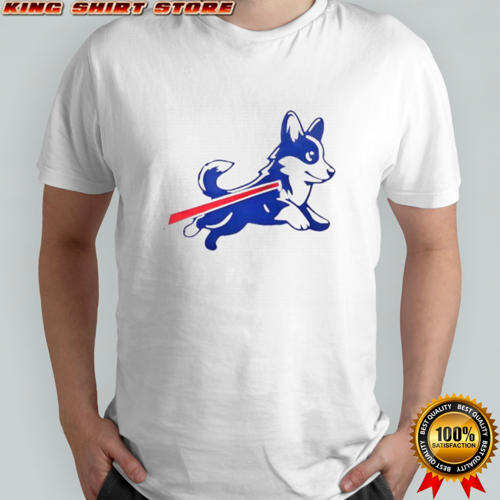 Corgi Buffalo Bills Football Parody Logo T-Shirt