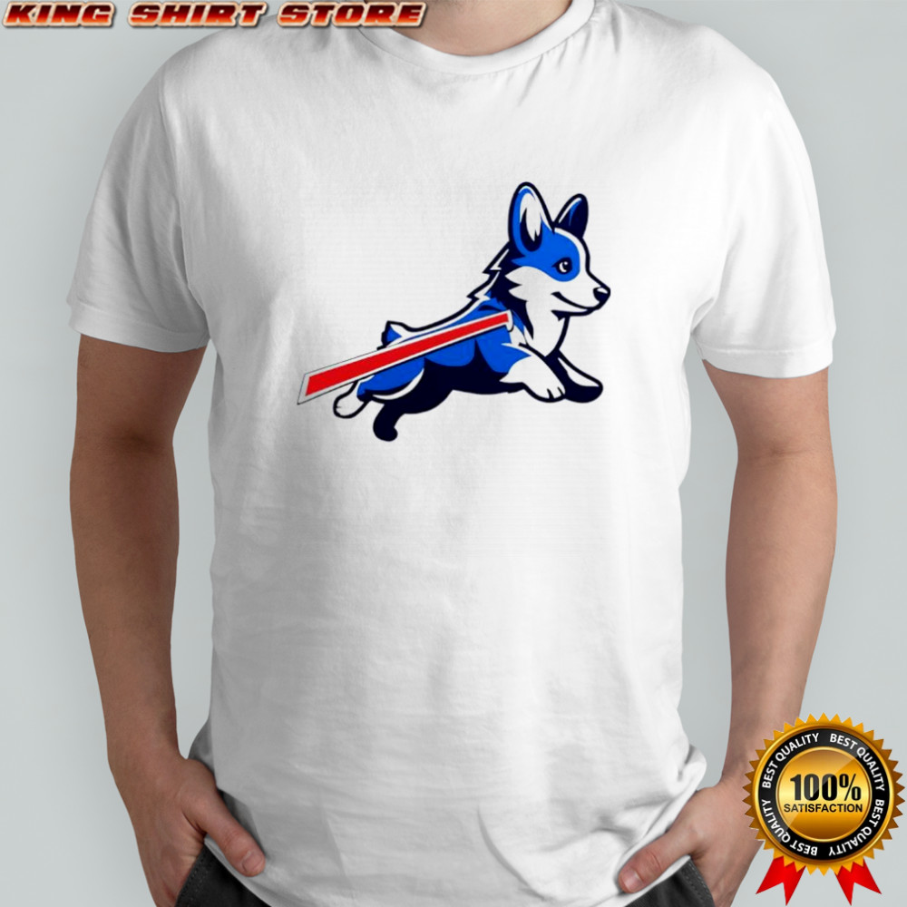 Corgi Buffalo Bills football retro style shirt