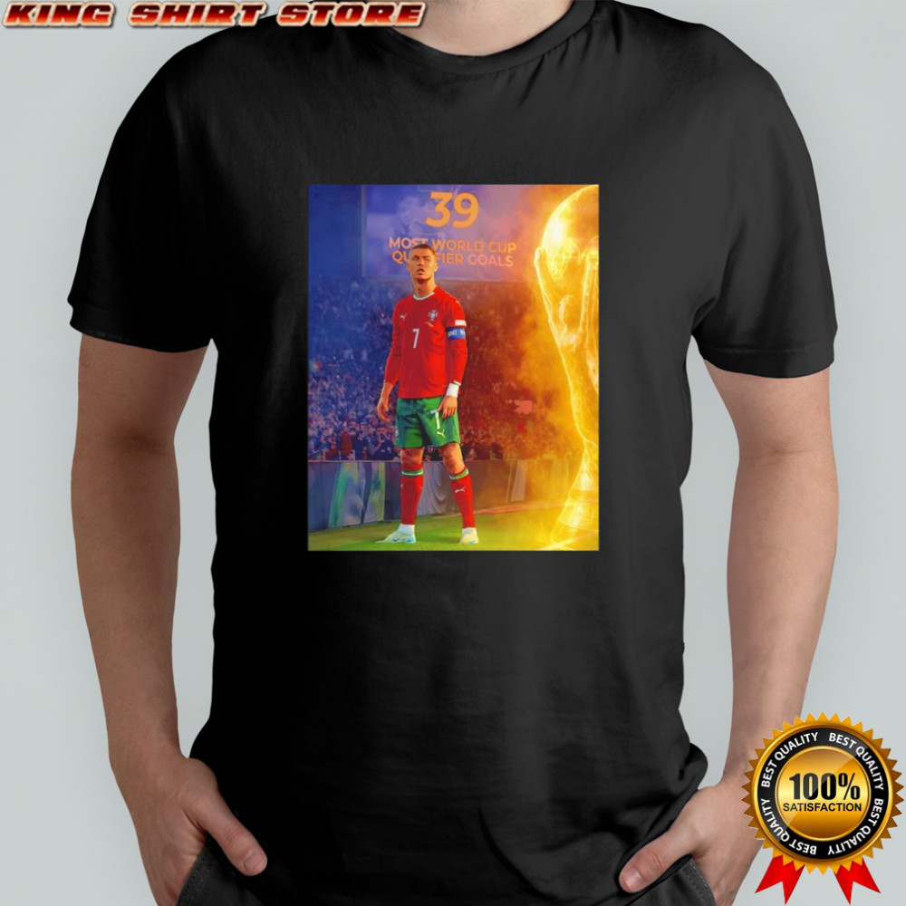 Cristiano Ronaldo Portugal 39 most world cup qualifiers goals shirt
