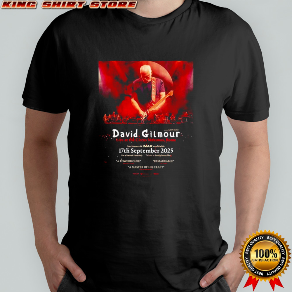 David Gilmour Live Show At Circus Maximus In Rome On September 17 2025 Concert Film Release T-Shirt David Gilmour Live Show At Circus Maximus In Rome On September 17 2025 Concert Film Release T-Shirt